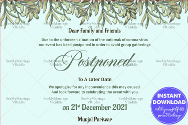 We Postponed – Change In Event Date Update Card