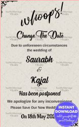 Whoops We Changed The Plan – New Wedding Date Announcement Ecard