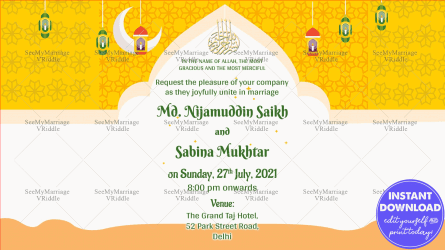 Do Dil Ek Mohabbat Islamic Wedding E Card