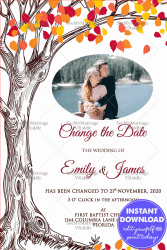 Wedding Date Change Whatsapp Card