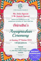 Colorful Mandala Theme Annaprasan Invitation Card