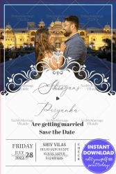 A Romantic Christian Wedding Invitation With Made For Each Other Couple Photographed In Front Of Taj Falaknuma Under The Starry Night Sky