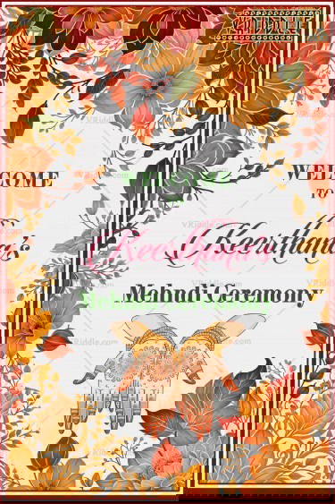 Autumn Blossom Mehndi Ceremony Welcome Poster
