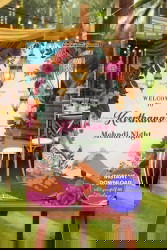 Floral Radiance Mehndi Night Welcome Poster with Lanterns Decor