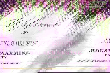 Lavender Cascade Housewarming Party Banner