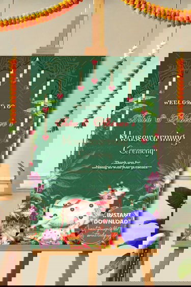 Lotus Blossom Theme Housewarming Banner