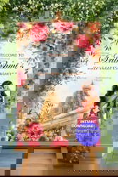 Temple Theme Floral Half Saree Ceremony Welcome Poster