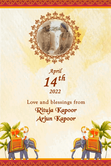 Yellow Theme Traditional Hindu Wedding Reception Invitation Video