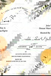 Minimalist Boho Housewarming Party Invitation Soft Western Elegance with Leafy Accents