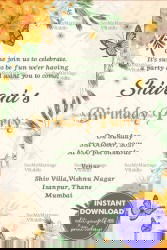 Butterfly Blooms Birthday Party Invitation with Soft Pastel Design