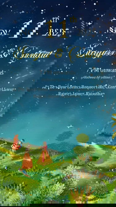 Classic Rajasthani Theme Sangeet Invitation Video with Romantic Garden and Peacock