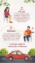 Couple Story Wedding Save The Date Introduction Video with Music Theme and Car Illustration