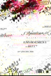 Engagement Welcome Banner Featuring Bold Watercolor Florals and Golden Accents