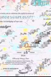 Sikh Themed First Birthday and Sri Sukhmani Sahib Paath Invitation Card with Toys Design